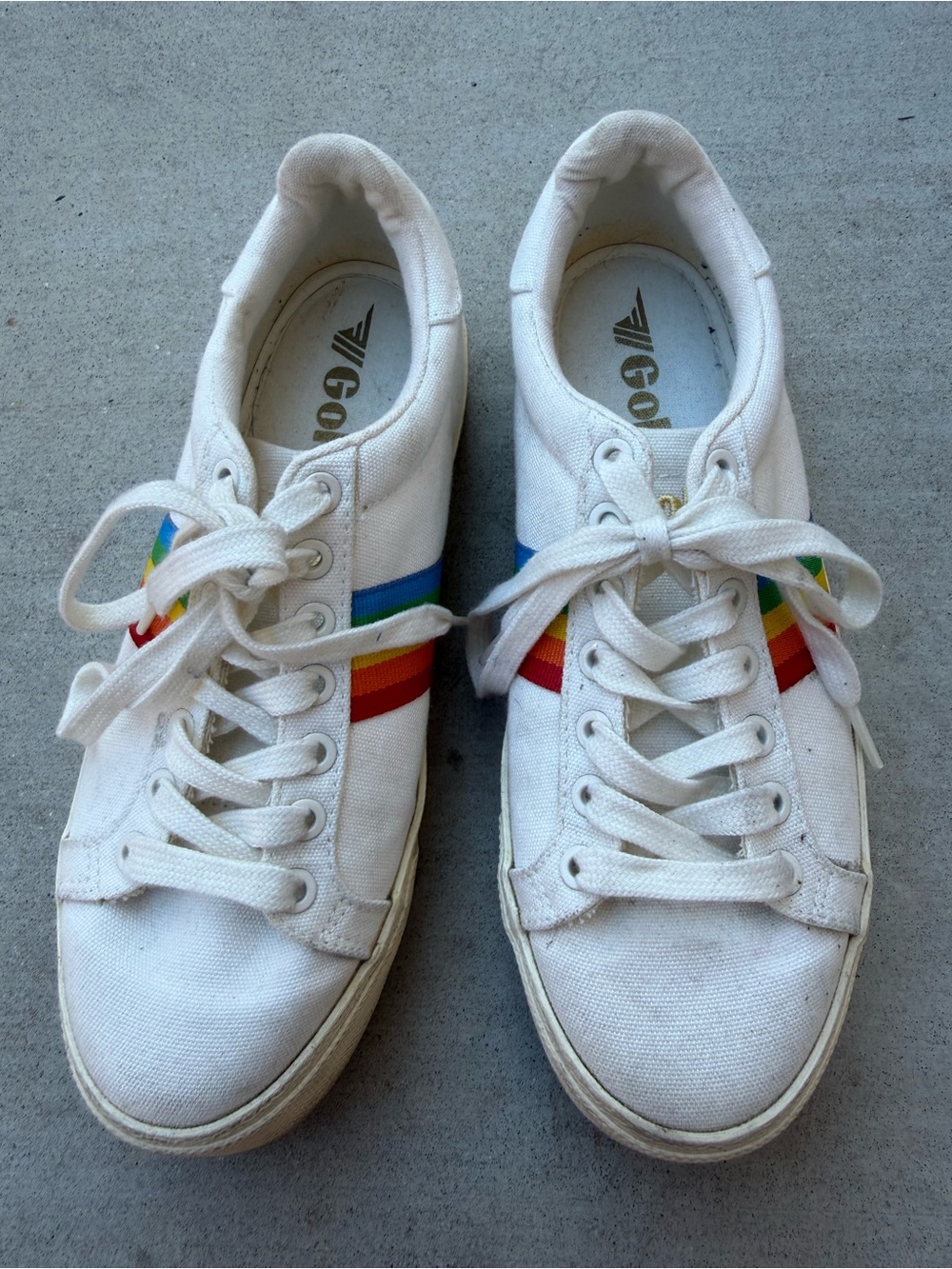 Gola Orchid Platform Rainbow Lace-up Sneakers Retro Classic Size 7